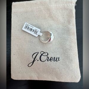 NEW J. Crew Sculptured Orb Silver Mirror Ring Size 5